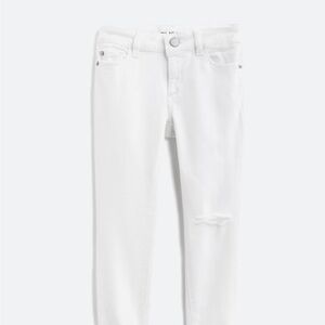 DL1961 Sustainable White Distressed Premium Denim Chloe Skinny Jeans